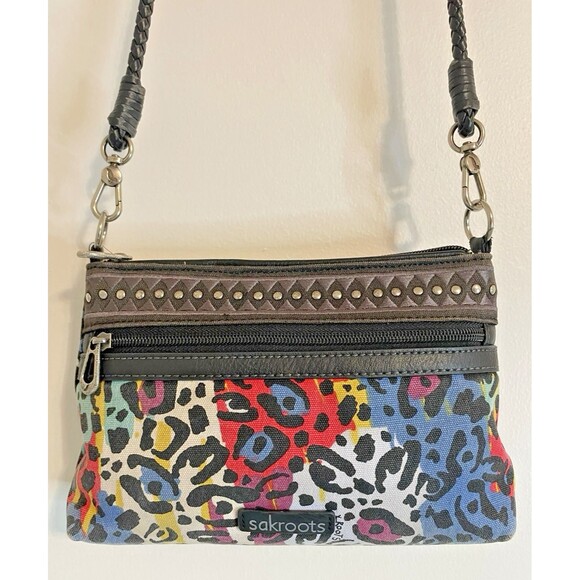 Sakroots Animal Print Bag Artist Circle Multi Spotted Wristlet Artist Circle - Picture 3 of 15
